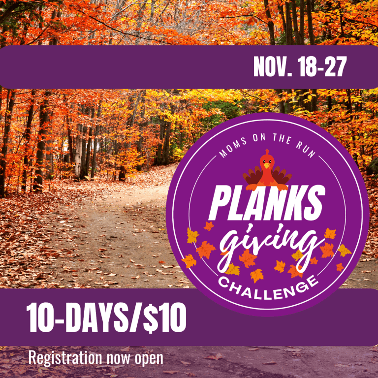 Fall leaves with Planksgiving challenge logo, 10 days