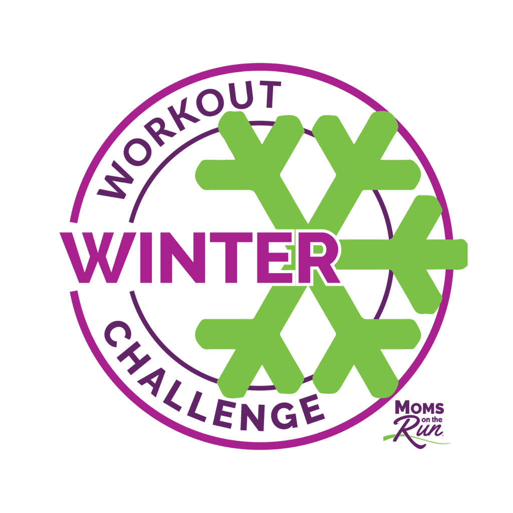 Snowflake in circle with words Winter Workout Challenge